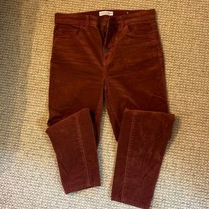 Loft corduroy pants. Size 8/29 waist. Mauve. Button closure